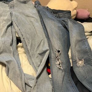 Calvin Klein Jeans Light Blue Ripped Skinny Jeans